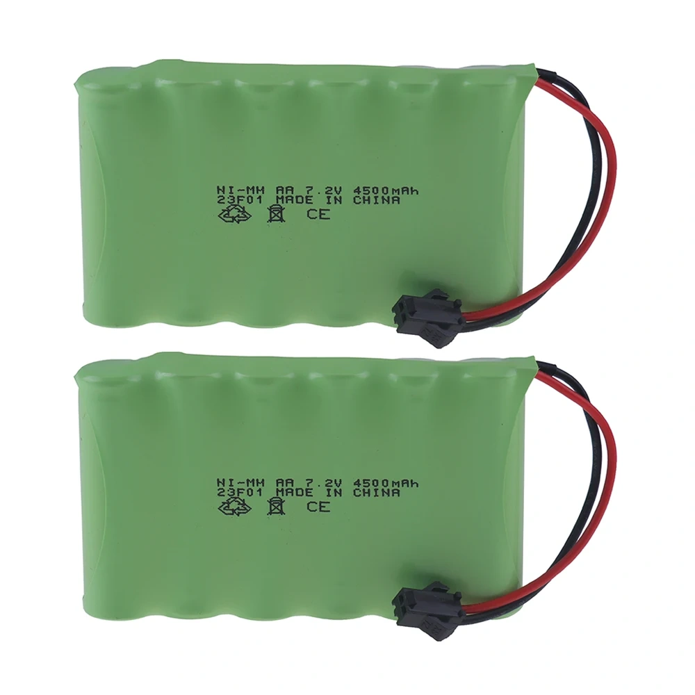 7.2v 4500mAh Ni-MH Battery SM Plug and Charger For RC Toys Cars Boats Trucks Trains Guns Robots Parts NIMH AA 7.2v Battery Pack