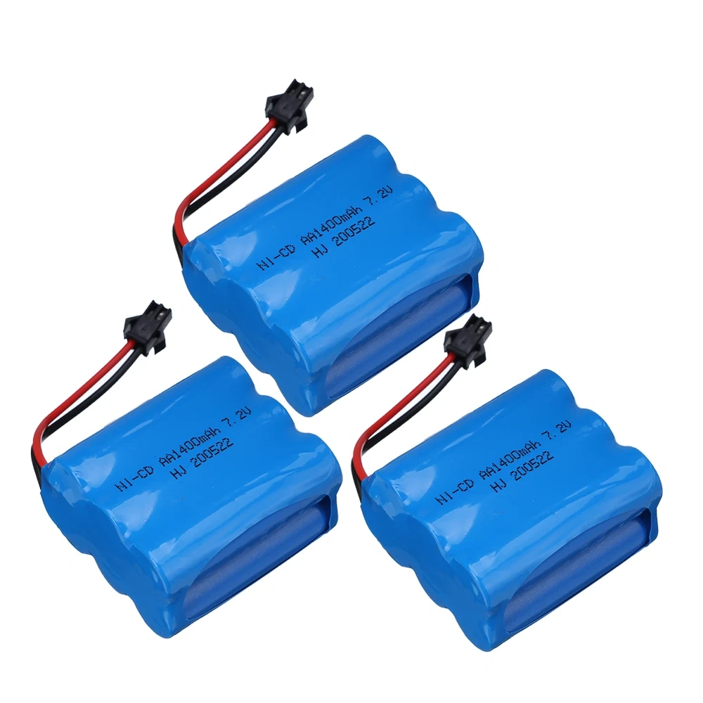 7.2v 1400mah Ni-CD Battery SM PLUG For RC Toys Car Tanks Trains Trucks Robot AA 7.2v Rechargeable Battery Pack For RC Boats