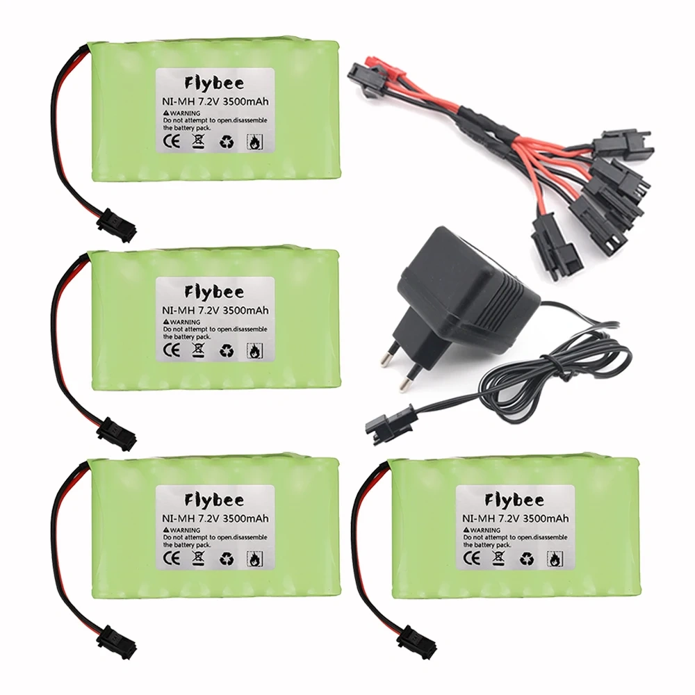 7.2V 3500mah Ni-MH Rechargable Battery SM plug For RC Electric Toys Truck cars boats tanks Battery Pack Upgrade 7.2 v 3000 mah