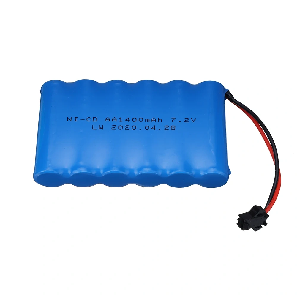 (SM Plug) 7.2v 1400mah NiCD Battery For RC toys Car Tanks Trains Robot Boat Gun Ni-CD AA 700mah 7.2v Rechargeable Battery 1-5PCS