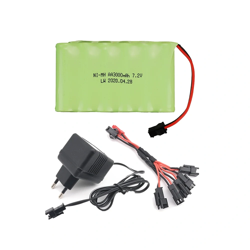 7.2v 3000mAh Battery Charger For RC Car Robots Tanks Gun Boats 7.2v NiMH Battery AA 3000mah 7.2v Rechargeable Battery Pack