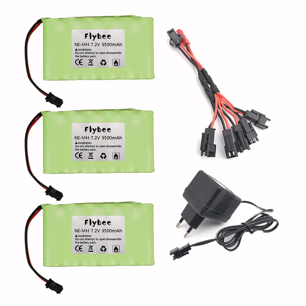7.2V 3500mah Ni-MH Rechargable Battery SM plug For RC Electric Toys Truck cars boats tanks Battery Pack Upgrade 7.2 v 3000 mah