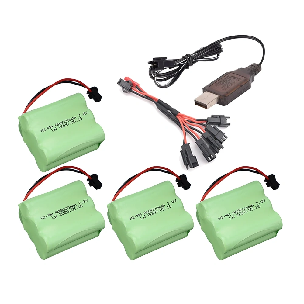 7.2v 3000mah AA NI-MH rechargeable battery For Remote control electric toy boat RC car RC truck 7.2 V 3000 mah aa nimh battery