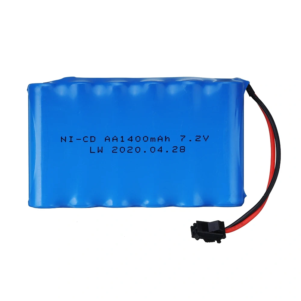 (SM Plug) 7.2v 1400mah NiCD Battery For RC toys Car Tanks Trains Robot Boat Gun Ni-CD AA 700mah 7.2v Rechargeable Battery 1-5PCS