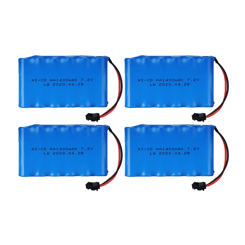 (SM Plug) 7.2v 1400mah NiCD Battery For RC toys Car Tanks Trains Robot Boat Gun Ni-CD AA 700mah 7.2v Rechargeable Battery 1-5PCS