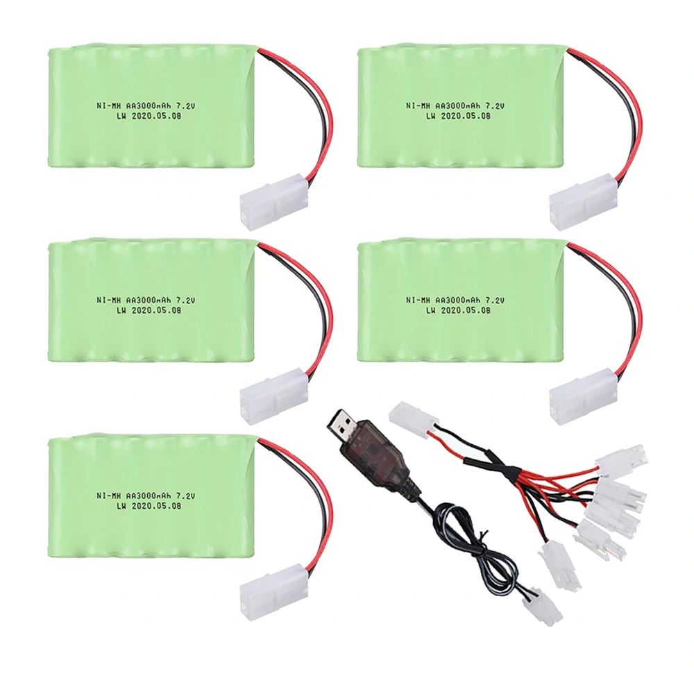 Upgrade 7.2V 3000mah NiMH Rechargeable Battery Pack For Rc toys Car Tanks Truck Robots Gun Ni-MH AA 7.2v 2400mah Batteries Pack