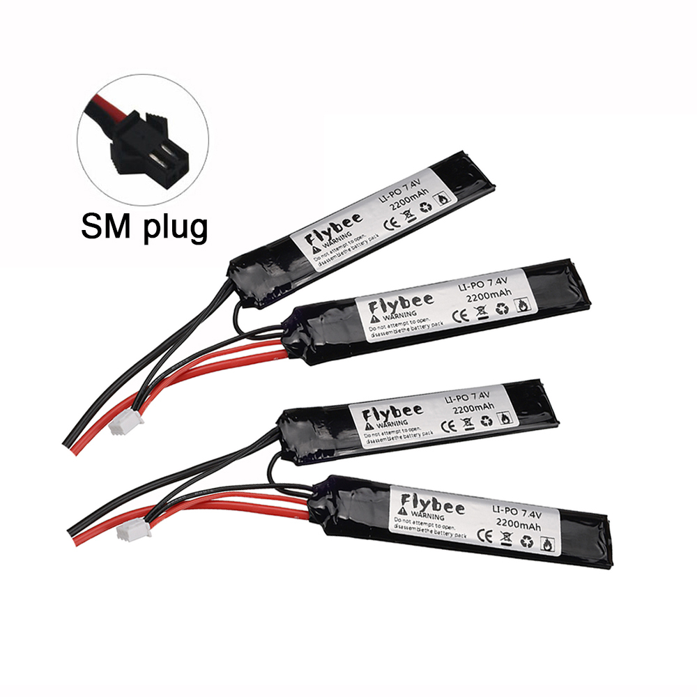 2pcs 7.4v 2200mAh Lipo Battery for Water Gun 7.4V 40C Battery Split Connection for Airsoft BB Air Pistol Electric Toys Guns Part