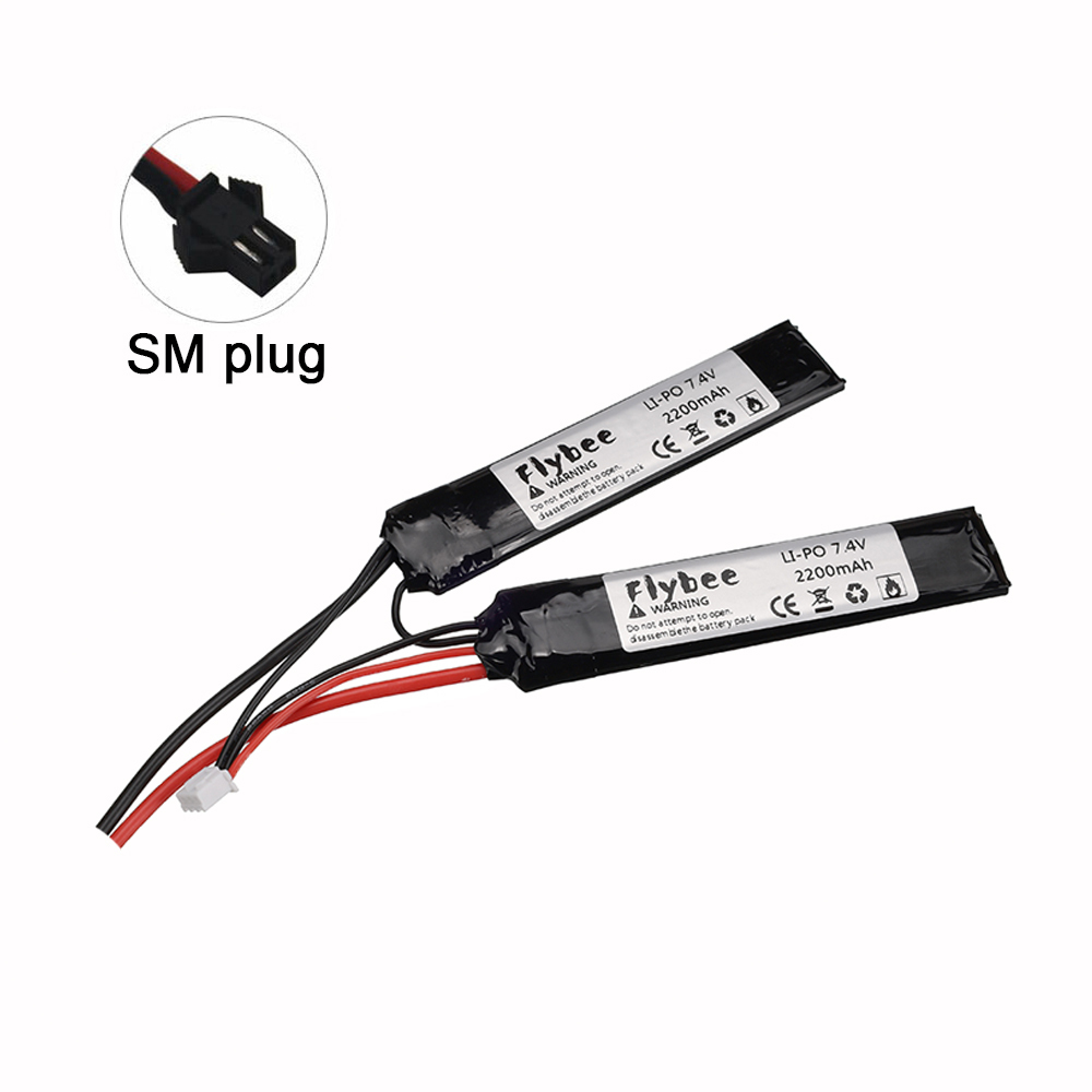 7.4v 2200mAh Lipo Battery Split Connection for Water Gun 2S 7.4V battery for Airsoft BB Air Pistol Electric Toys Guns Parts 1pcs