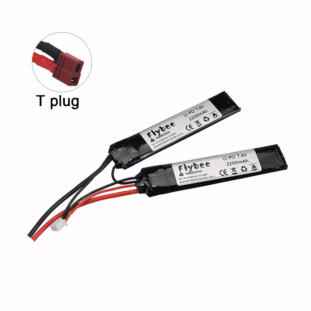 7.4v 2200mAh Lipo Battery Split Connection for Water Gun 2S 7.4V battery for Airsoft BB Air Pistol Electric Toys Guns Parts 1pcs