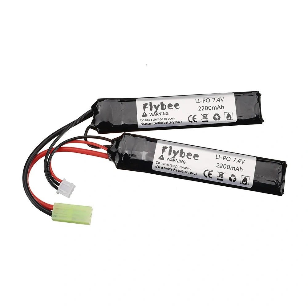 7.4V Battery Split Connection 7.4v 2200mAh Lipo Battery with charger for Water Gun Airsoft BB Air Pistol Electric Toys Guns part
