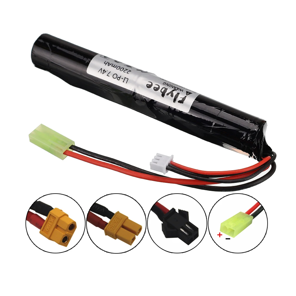 18650 Airsoft gun battery Lipo Power Battery 7.4V 2200MAH 40C AKKU Mini Airsoft toys Gun 7.4 V 2200 mAh Battery model parts