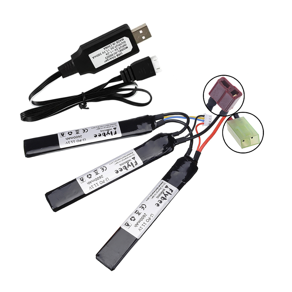 3S 2600mAh 35C 11.1V Lipo Battery / Charger Water Gun Battery for AKKU Mini Airsoft BB Air Pistol Electric Toys RC Parts #125MM