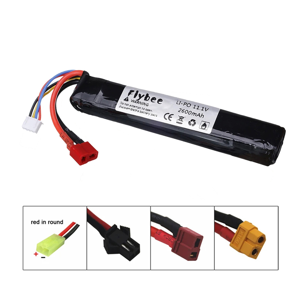 3S 11.1V 2600mAh LiPo battery mini Tamiya / T Plug For Water Gun Airsoft BB Air Pistol Electric Toys Guns Parts 11.1V Battery #125mm