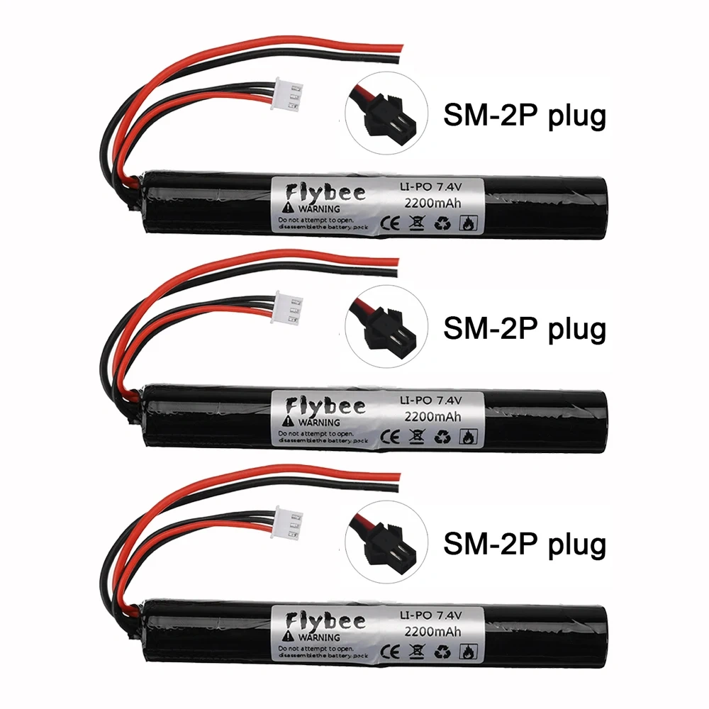 18650 Airsoft gun battery Lipo Power Battery 7.4V 2200MAH 40C AKKU Mini Airsoft toys Gun 7.4 V 2200 mAh Battery model parts