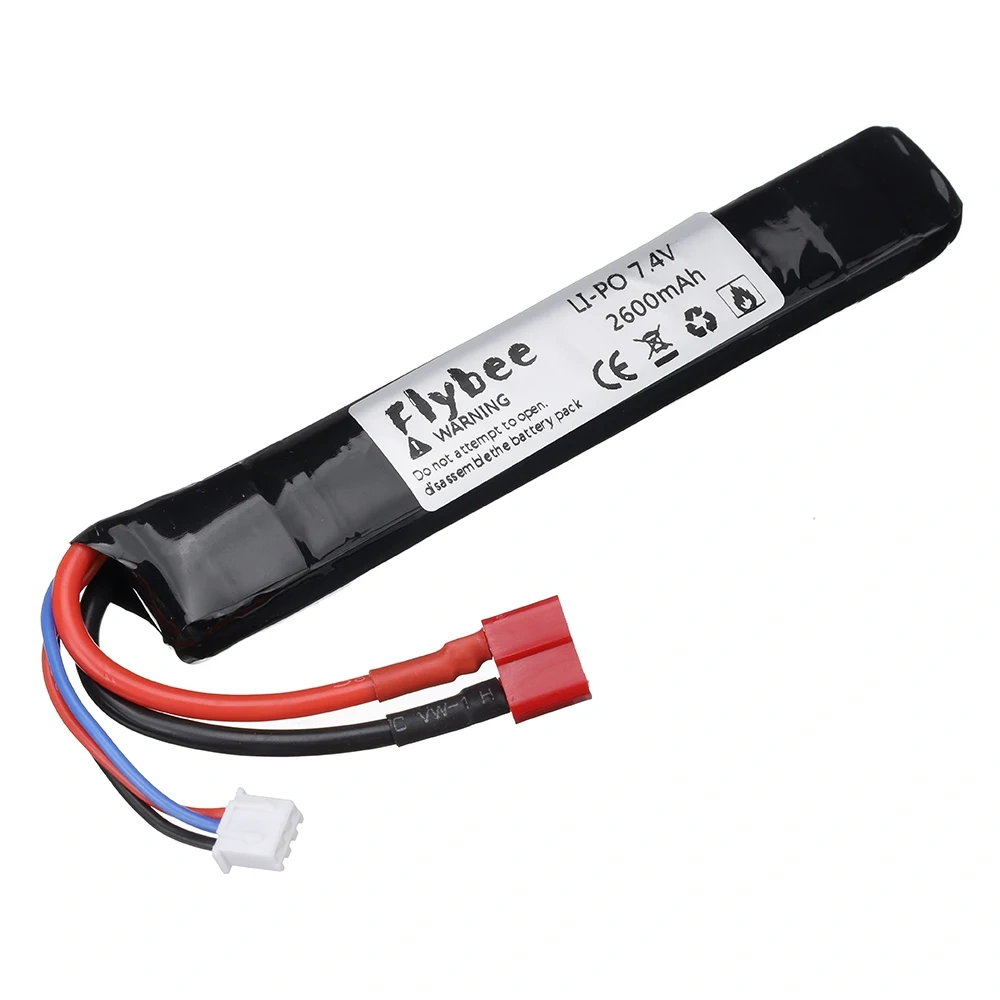 7.4V 2600mAh Water Gun Lipo Battery T plug For 2s 7.4V Battery for Mini Airsoft BB Air Pistol Electric Toys Guns Parts #125mm