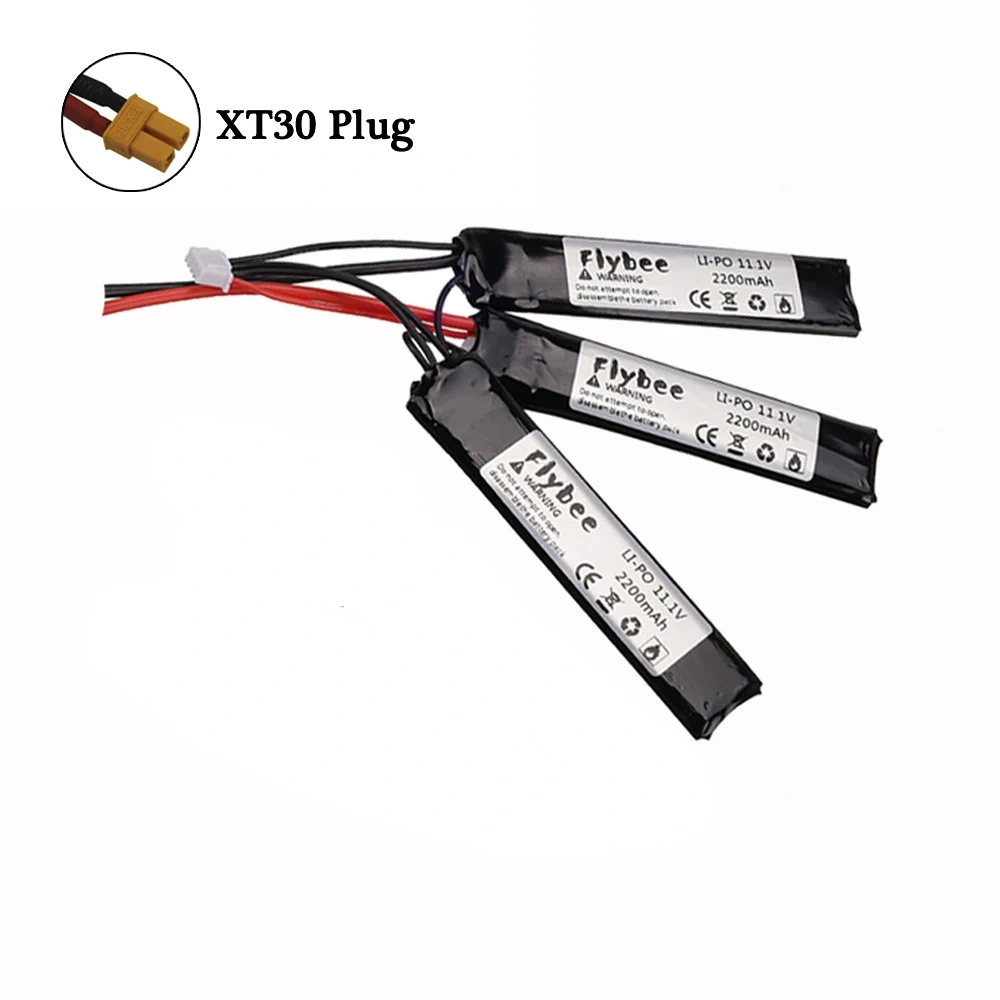 3S Water Gun Lipo Battery 11.1V 2200mAh 35C battery for AKKU Mini Airsoft BB Air Pistol Electric Toys RC Parts #103mm
