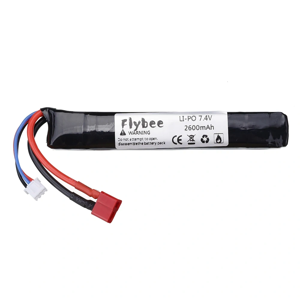 7.4V 2600mAh Water Gun Lipo Battery T plug For 2s 7.4V Battery for Mini Airsoft BB Air Pistol Electric Toys Guns Parts #125mm