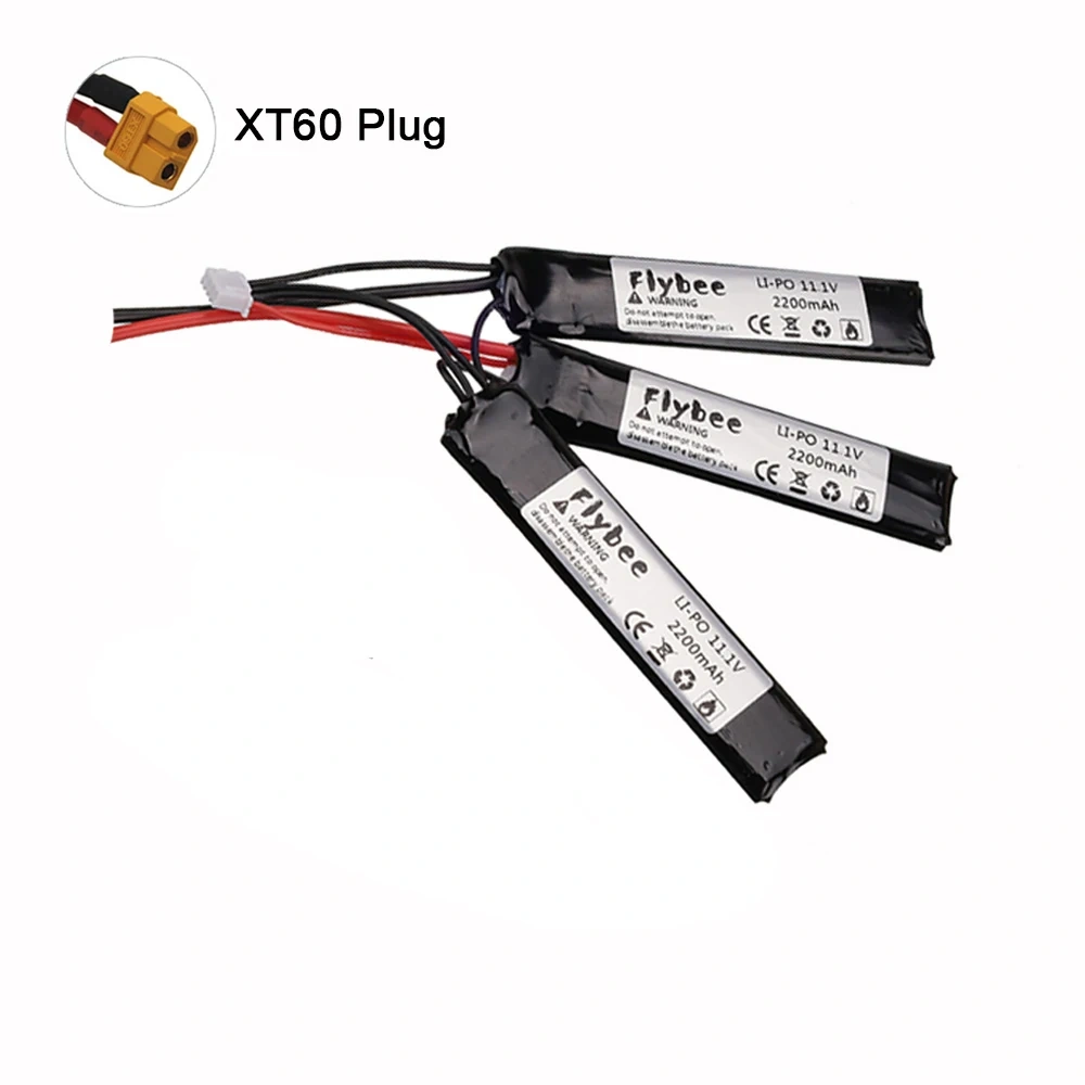 3S Water Gun Lipo Battery 11.1V 2200mAh 35C battery for AKKU Mini Airsoft BB Air Pistol Electric Toys RC Parts #103mm
