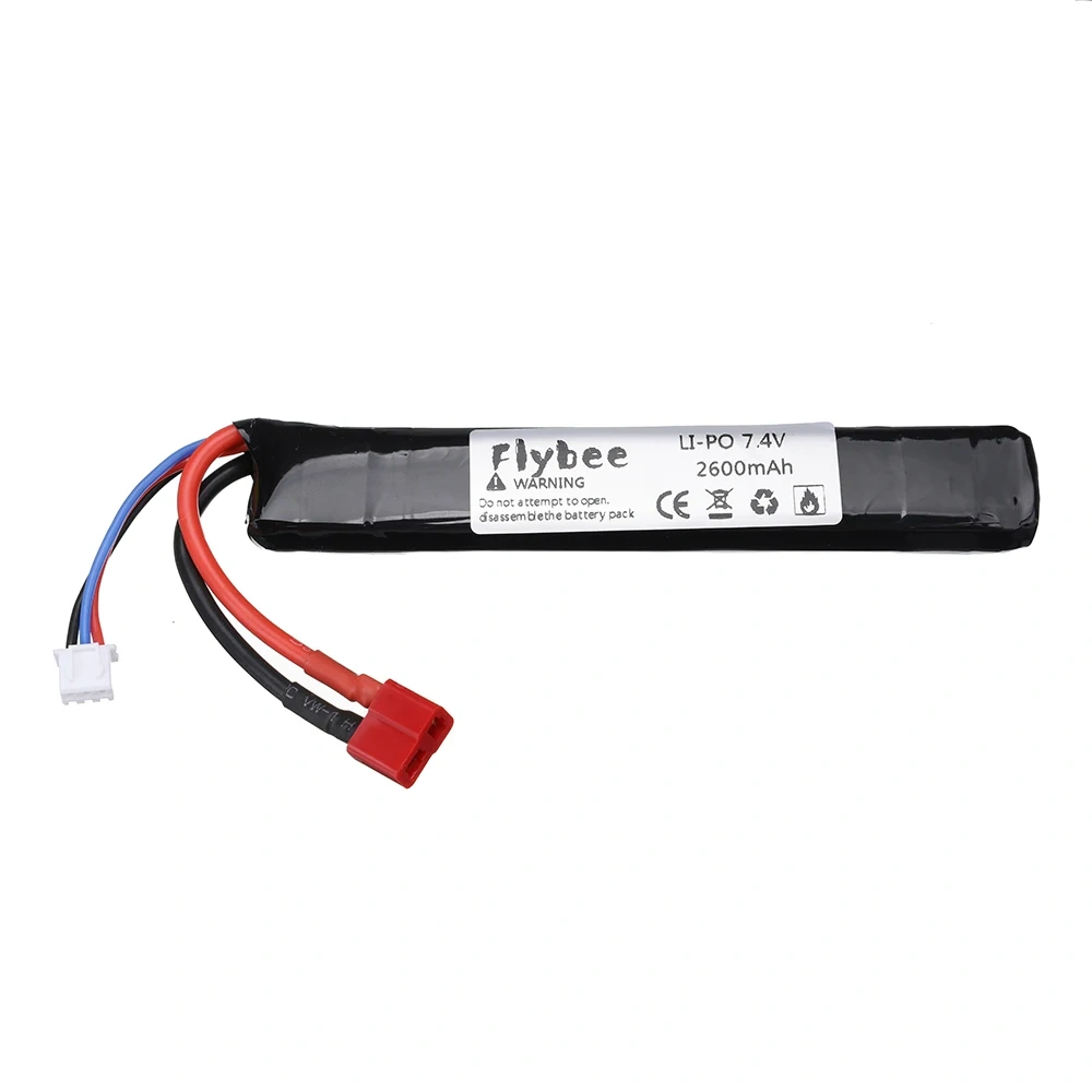 7.4V 2600mAh Water Gun Lipo Battery T plug For 2s 7.4V Battery for Mini Airsoft BB Air Pistol Electric Toys Guns Parts #125mm