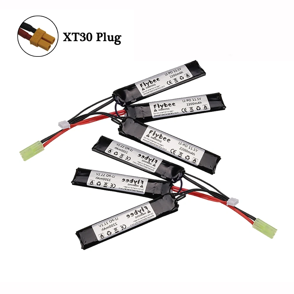 2Pcs 3S Water Gun Lipo Battery Split connection 11.1V 2200mAh 40C 452096 For Mini Airsoft BB Air Pistol Electric Toys RC Parts