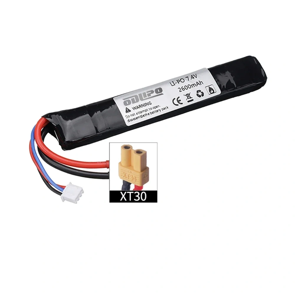 7.4v 2600mAh Lipo Battery for Water Gun 2S 7.4V Rechargable battery for Mini Airsoft BB Air Pistol Electric Toys Guns Parts