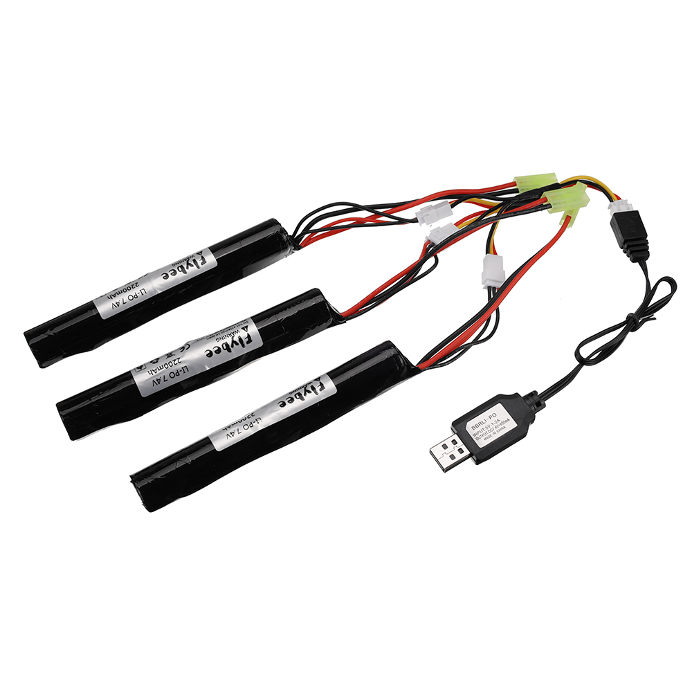 18650 Airsoft gun battery 7.4V 2200MAH Lipo Power Battery + Charger For AKKU Mini Airsoft toys Gun water gun model Battery parts