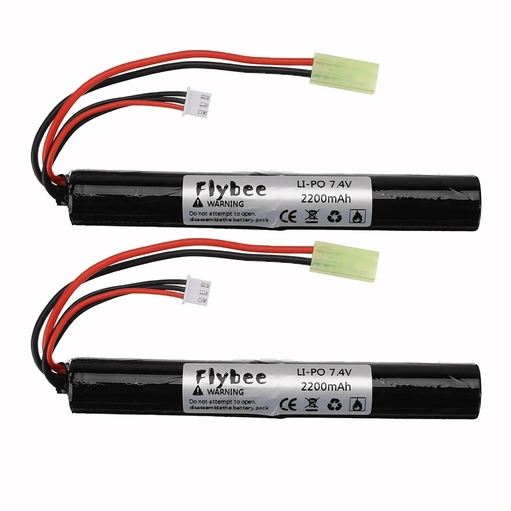 18650 Airsoft gun battery Lipo Power Battery 7.4V 2200MAH 40C AKKU Mini Airsoft toys Gun 7.4 V 2200 mAh Battery model parts