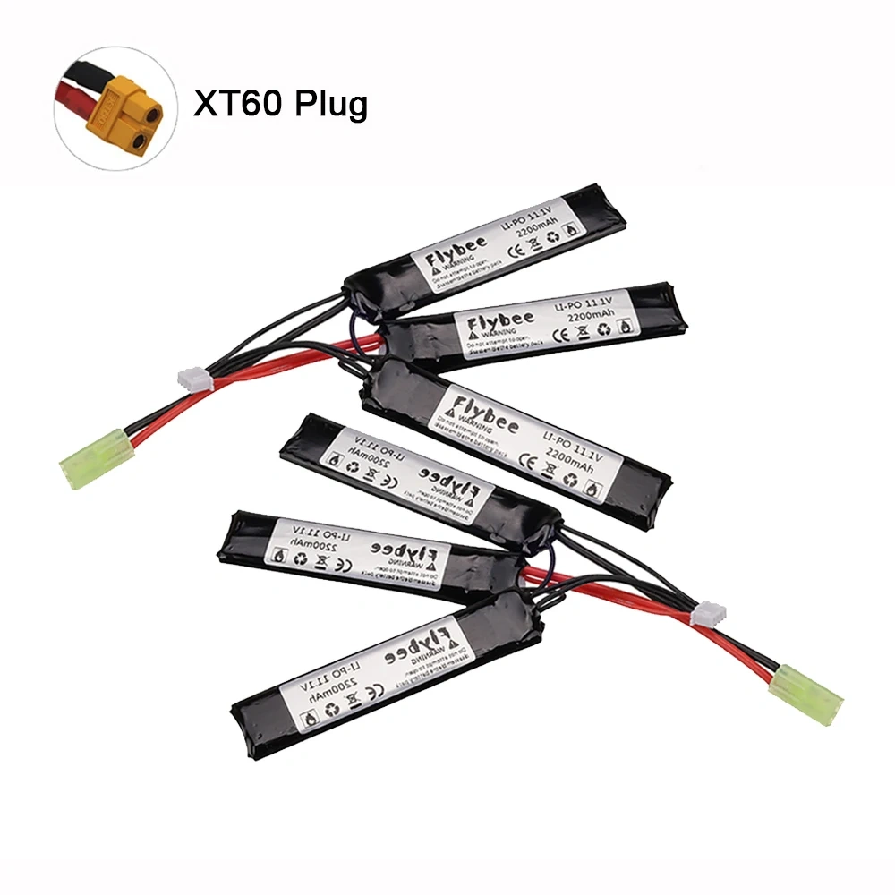 2Pcs 3S Water Gun Lipo Battery Split connection 11.1V 2200mAh 40C 452096 For Mini Airsoft BB Air Pistol Electric Toys RC Parts