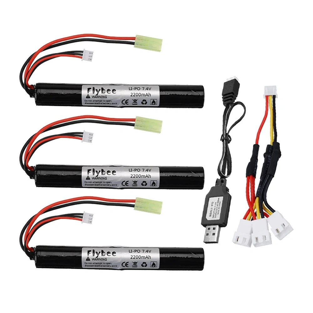 18650 Airsoft gun battery 7.4V 2200MAH Lipo Power Battery + Charger For AKKU Mini Airsoft toys Gun water gun model Battery parts
