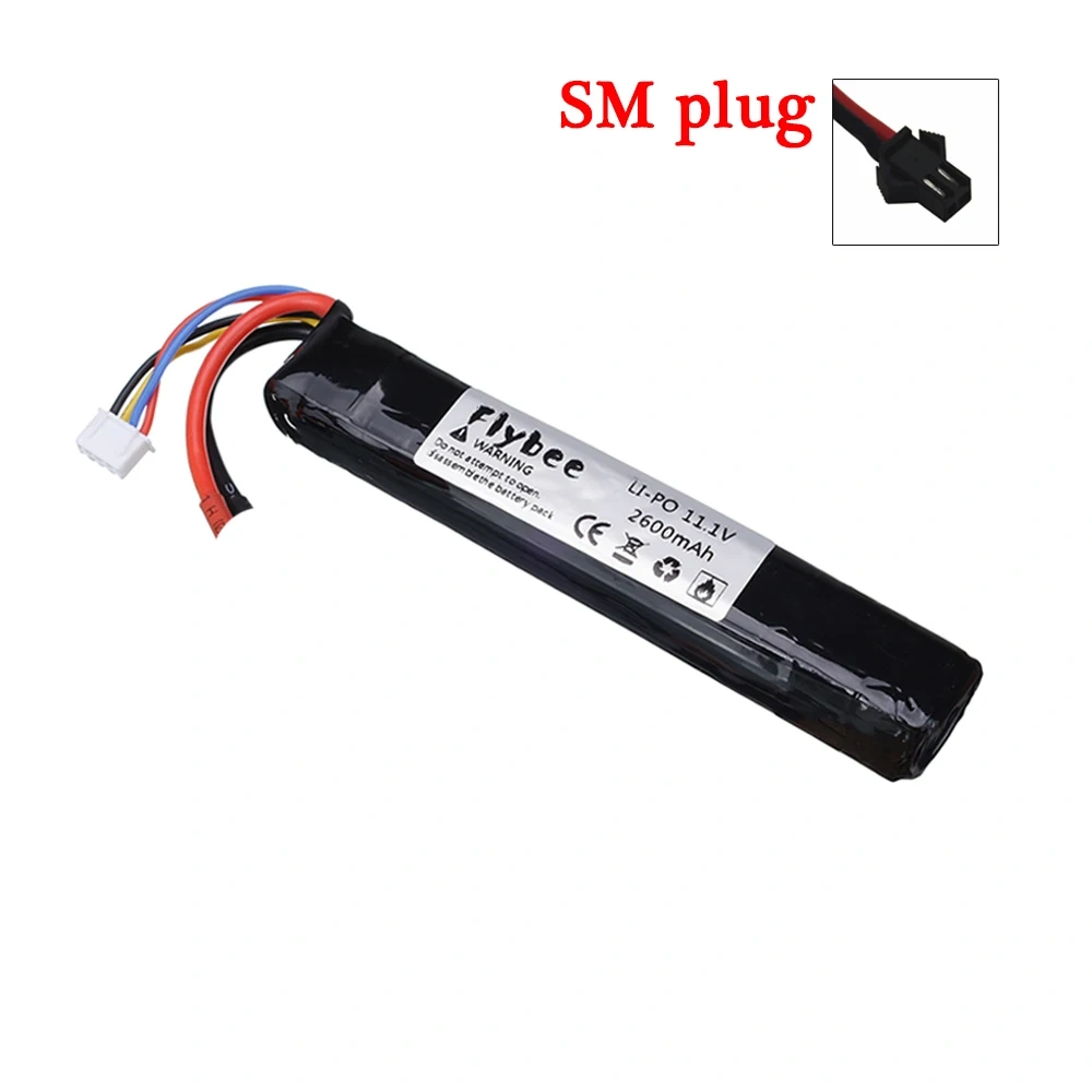 3S 11.1V 2600mAh LiPo battery For Water Gun Airsoft BB Air Pistol Electric Toys Guns Parts 11.1V Battery + USB Charger #125mm
