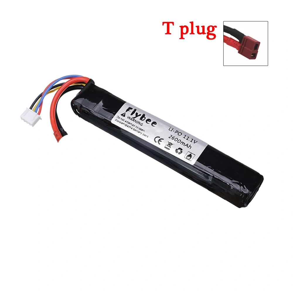 3S 11.1V 2600mAh LiPo battery For Water Gun Airsoft BB Air Pistol Electric Toys Guns Parts 11.1V Battery + USB Charger #125mm