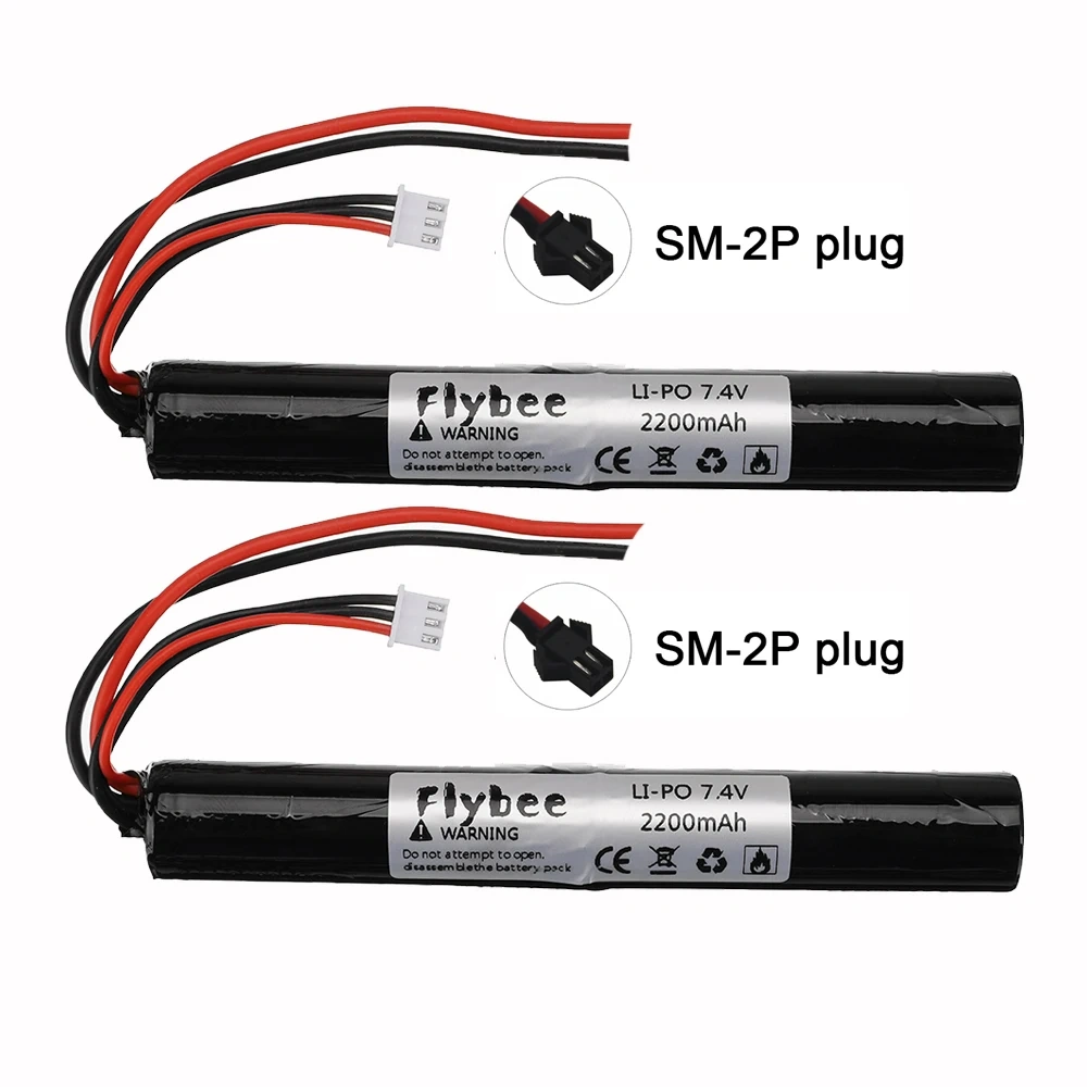 18650 Airsoft gun battery Lipo Power Battery 7.4V 2200MAH 40C AKKU Mini Airsoft toys Gun 7.4 V 2200 mAh Battery model parts