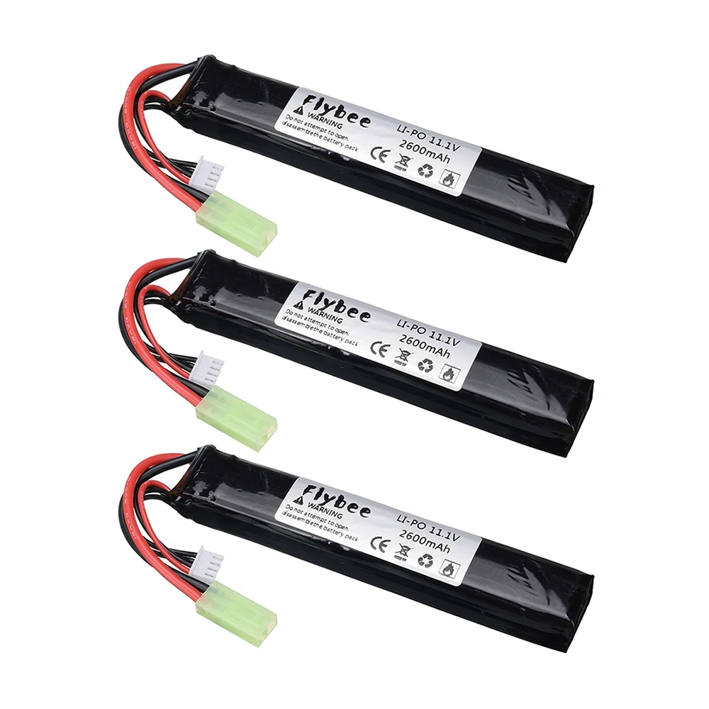 11.1V 3S 2600mAh 30C Water Gun Airsoft LiPo battery Tamiya Plug for Airsoft BB Air Pistol Electric Toys Guns Parts #126mm