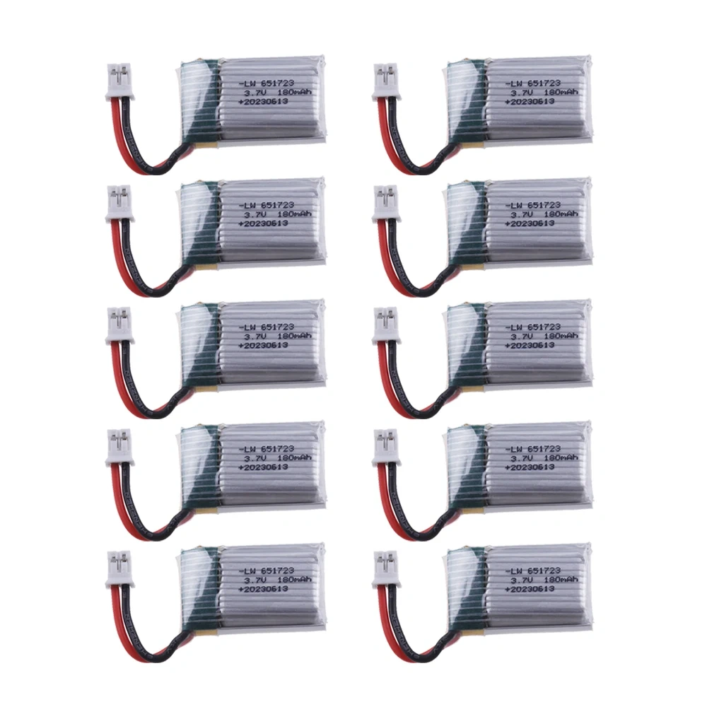 1/3/5/10Pcs 3.7v 180mah 651723 LIPO Battery For JJRC H36 E010 E010C E011 E013 F36 NH010 Battery RC Quadcopter Spare parts