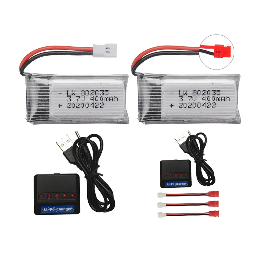 3.7V 400mah Lipo Battery With Charger for SYMA X4 X15 X5A-1 X15C X15W H31 H107 KY101 E33C E33 U816A V252 RC Drone Helicopter Parts