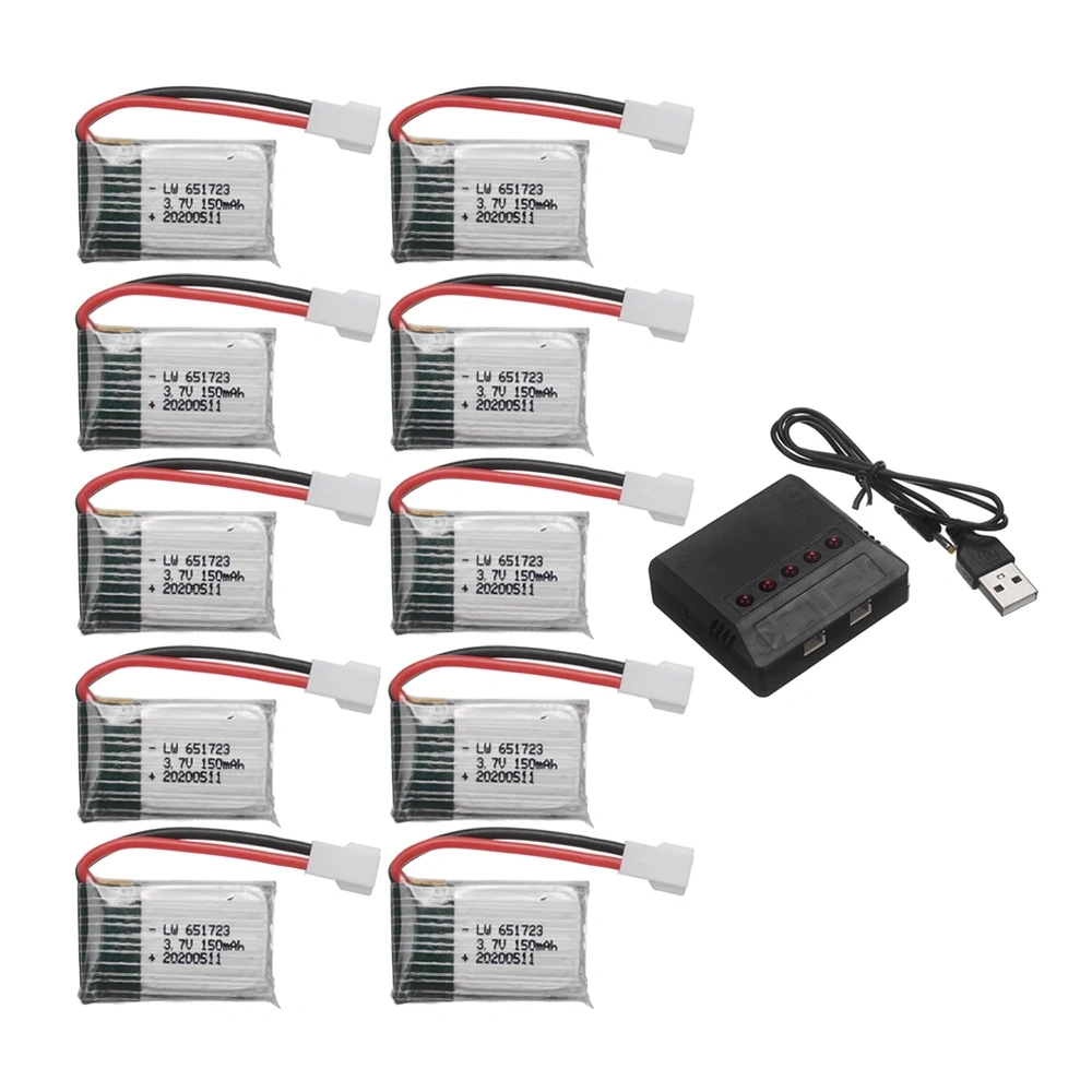 3.7v 150mah lipo Battery and charger For H2 H8 H48 U207 RC Helicopter Quadcopter Spare Parts 3.7V H8 Drone Rechargeable Battery