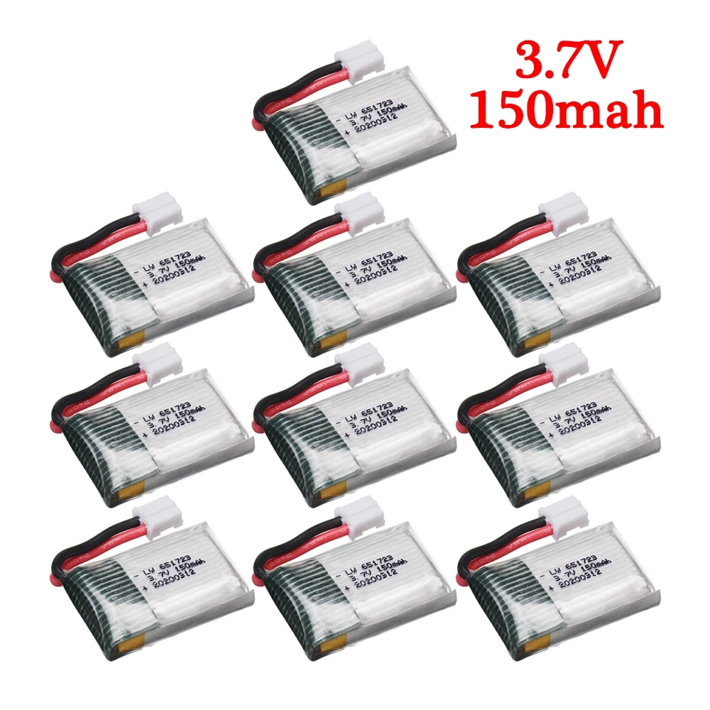 5/10pcs H36 battery 3.7V 150mAh For E010 E011 E012 E013 Furibee F36 RC Quadcopter Parts 3.7v 651723 Lipo Battery For Toys Drone
