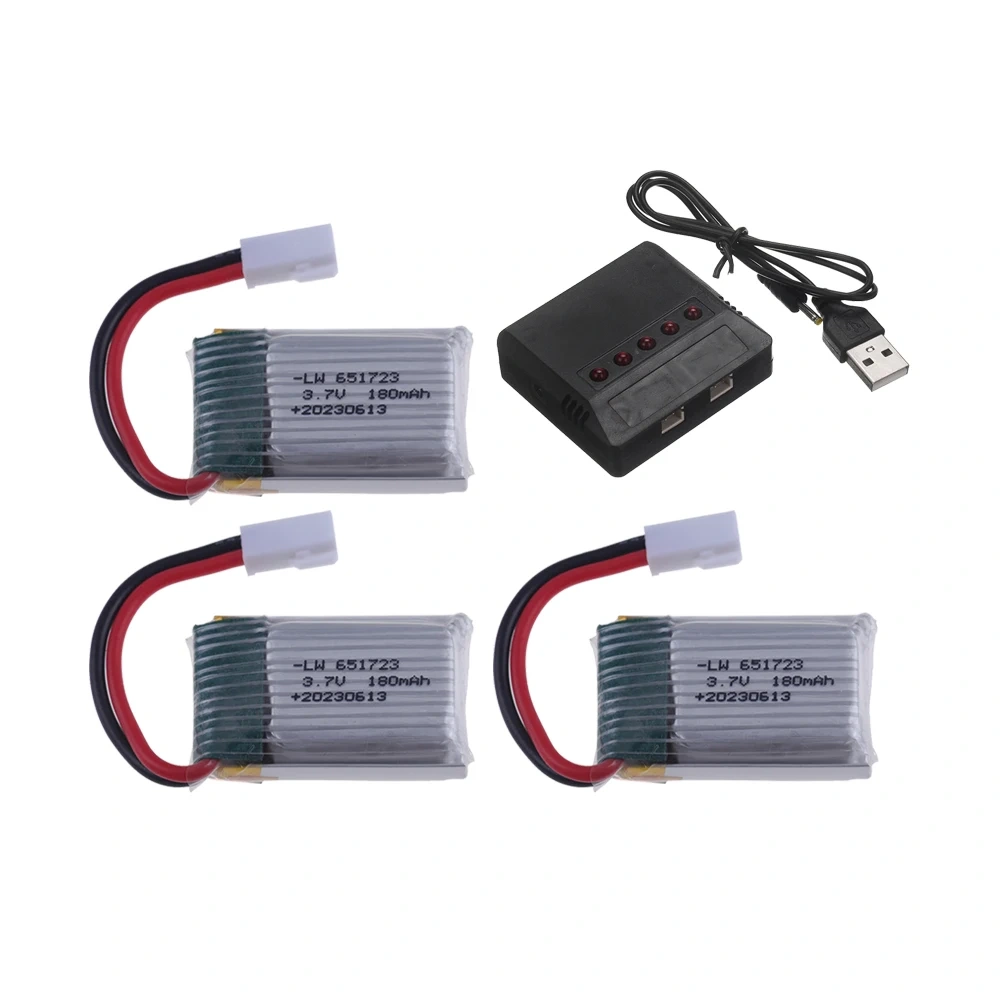 Original 3.7V 180mAh Battery Charger Sets for H8mini JJRC H2 H8 H48 H8Mini RC Quadcopter Drone Part