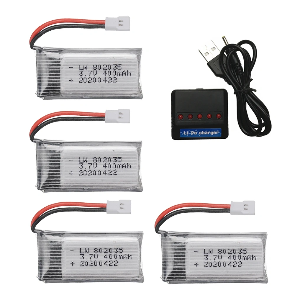 3.7V 400mah Lipo Battery + Charger for SYMA X4 X15 X5A-1 X15C X15W H31 H107 KY101 E33C E33 U816A V252 RC Drone Helicopter Parts