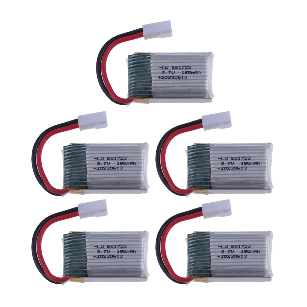 For H8 Mini Drone 3.7v 180mah Lipo Battery For H2 H48 U207 RC Quadcopter Spare parts 651723 3.7v Battery for RC Helicopter Toys