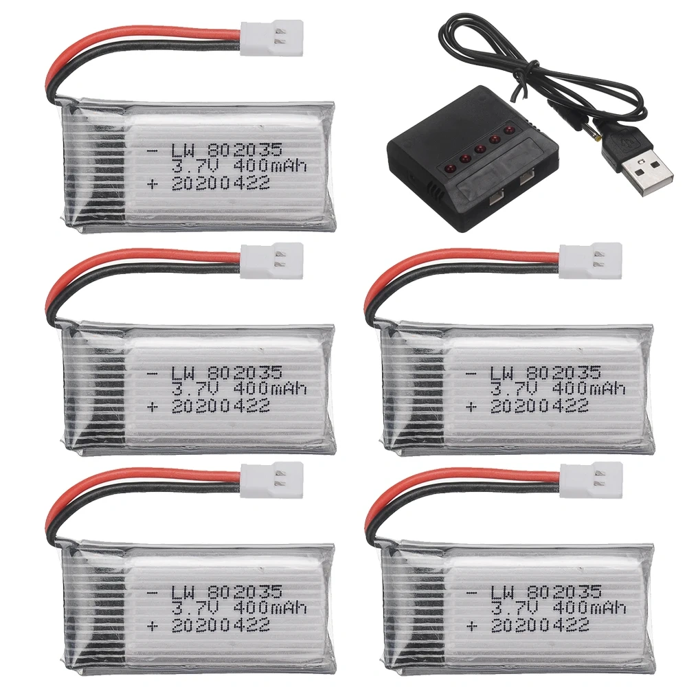3.7V 400mAh Lipo Battery with charger For H107 H31 KY101 E33C E33 U816A V252 H6C RC Drone helicopter Parts 3.7v Battery
