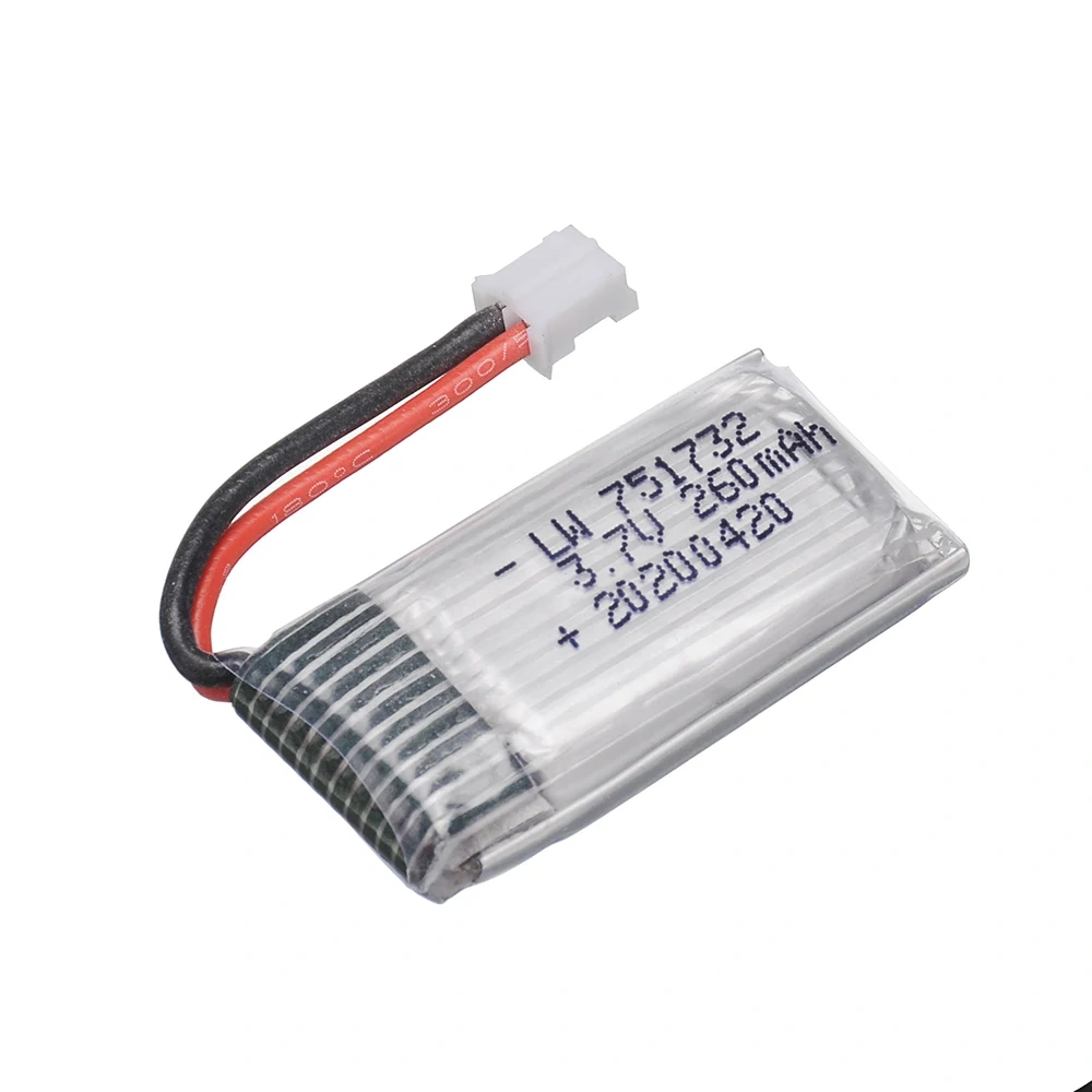 1-5pcs 3.7v 260mah 751732 LIPO Battery For H36 E010 E010C E011 E013 F36 NH010 RC Quadcopter Drone Spare Parts 3.7 v battery