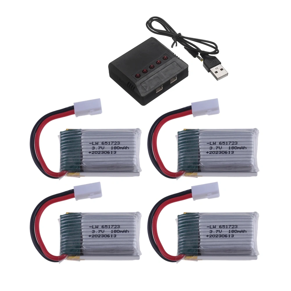 Original 3.7V 180mAh Battery Charger Sets for H8mini JJRC H2 H8 H48 H8Mini RC Quadcopter Drone Part