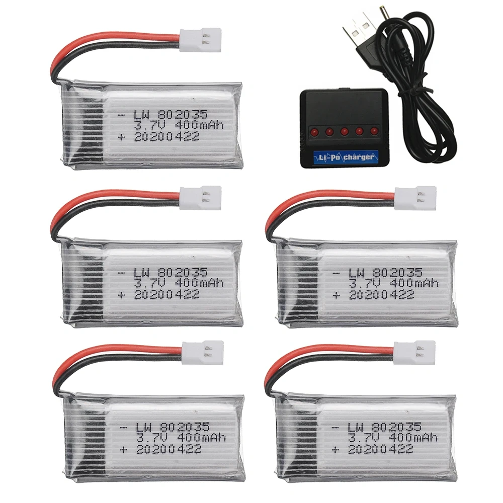3.7V 400mah Lipo Battery + Charger for SYMA X4 X15 X5A-1 X15C X15W H31 H107 KY101 E33C E33 U816A V252 RC Drone Helicopter Parts