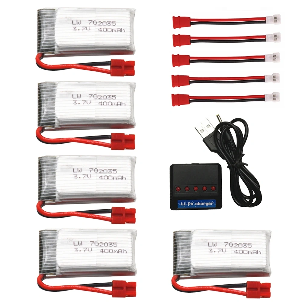 3.7V 400mah Lipo Battery + Charger for SYMA X4 X15 X5A-1 X15C X15W H31 H107 KY101 E33C E33 U816A V252 RC Drone Helicopter Parts