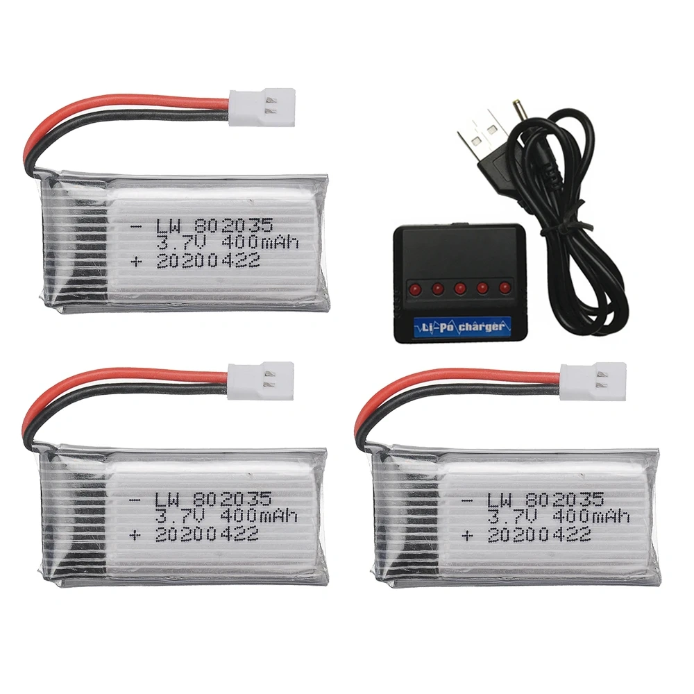3.7V 400mah Lipo Battery + Charger for SYMA X4 X15 X5A-1 X15C X15W H31 H107 KY101 E33C E33 U816A V252 RC Drone Helicopter Parts