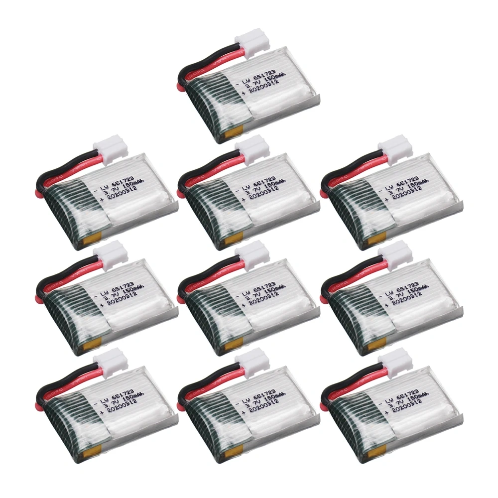 5/10pcs H36 battery 3.7V 150mAh For E010 E011 E012 E013 Furibee F36 RC Quadcopter Parts 3.7v 651723 Lipo Battery For Toys Drone