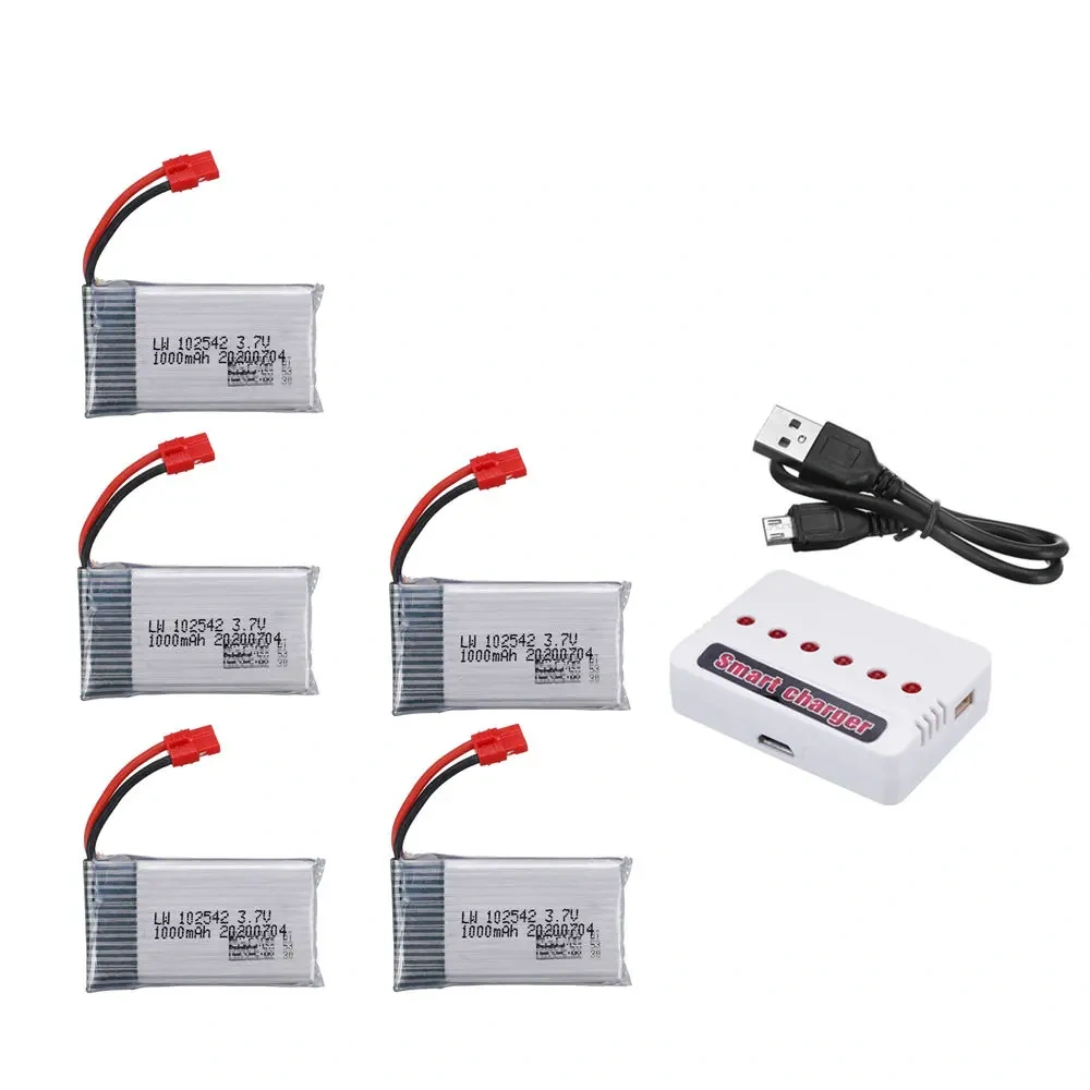 3.7V 1000mAh 102542 Lipo Battery  for Syma X5HC X5HW X5UW X5UC RC Quadcopter Battery with Charger  Drone Spare Part