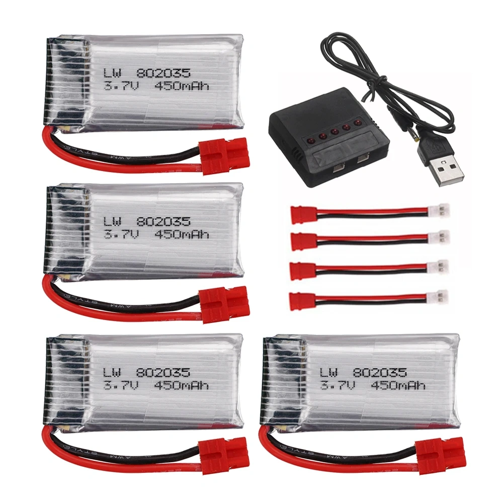 3.7V 450mah 802035 Lipo Battery XH4.0 plug For SYMA X15 X15C X15W X5A-1 RC Quadcopter Spare Parts 3.7v Rechargeable Battery