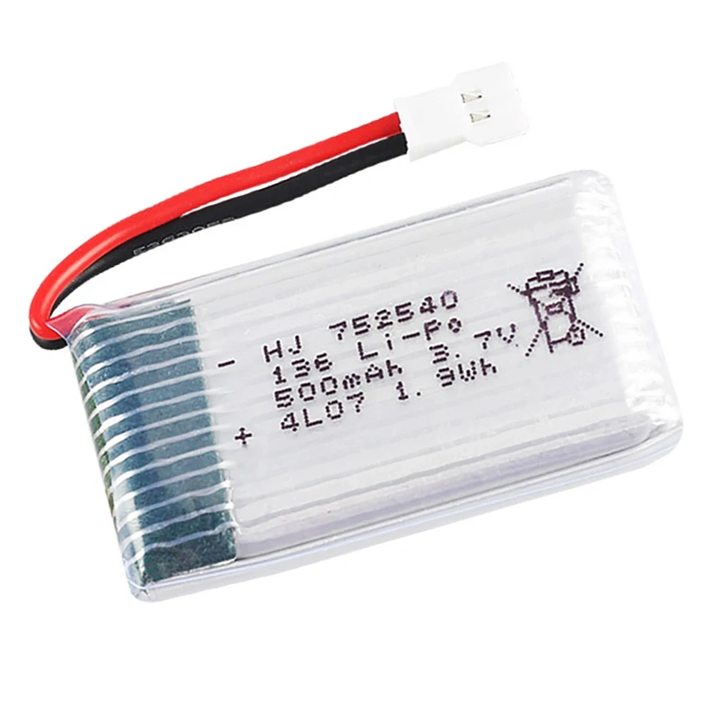 3.7V 500mAh 752540 Lipo Battery Charger For Syma X5C X5SW M68 Cheerson CX-30 H5C Drone Spare Parts 3.7V Rechargeable Battery